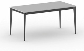 Kancelársky stôl PRIMO ACTION, čierna podnož, 1600 x 800 mm, sivá