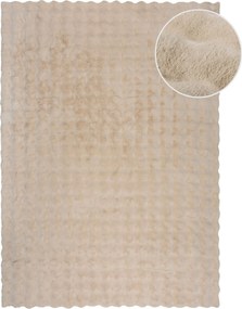 Flair Rugs, Kusový koberec Waffle Faux Fur Ivory, 180x290, béžová, obývacia izba