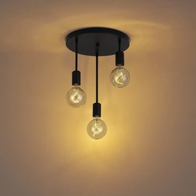 Moderné stropné svietidlo čierne 3-svetlo - Facil