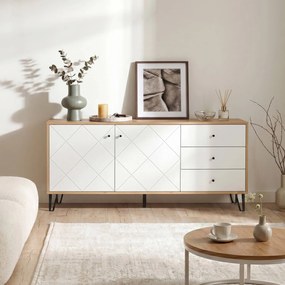 Vintino Komoda CELIA – 183 cm, dub Artisan/biela