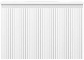 Mexen Rivel, kúpeľňová skrinka 70 cm s umývadlom Vela, 1 zásuvka, drážkovaná, biela matná, 91A20-07047-1-BF01-W23M01