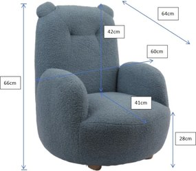 Béžové detské kresielko z textílie buklé Rocky – Vipack