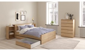 Dvojlôžková posteľ v dekore duba v prírodnej farbe 160x200 cm Naia – Tvilum