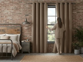 Béžový záves OXFORD 140x250 cm Zavesenie: Kovové krúžky