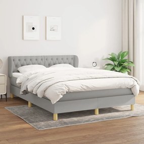 Boxspring posteľ s matracom bledosivý 140x190 cm látka 3127037