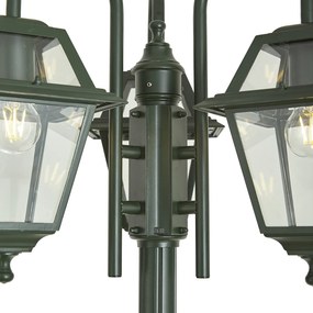 Klasická vonkajšia lampa tmavozelená 235 cm 3-svetlá IP44 - Berta