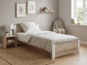 Posteľ IKAROS 80 x 200 cm, biela/dub sonoma Rošt: S latkovým roštom, Matrac: Bez matraca
