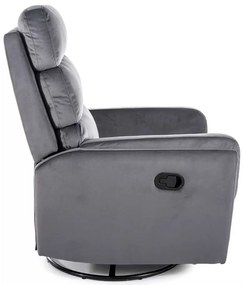 Polohovacie kreslo Belfort Velvet, sivá