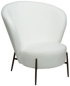 ORBIT ČALÚNENÉ LOUNGE KRESLO snow bouclé/antique brass