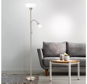 EGLO 82842 - Stojacia lampa UP 2 1xE27/60W + 1xE14/25W chróm