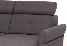 Rohová sedacia súprava Harris, tmavo šedá tkanina, pravý roh