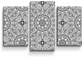 Sablio Obraz - 3-dílný Biele mehendi - 75x50 cm