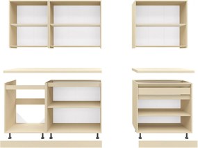 Kuchynská linka 220 MATEO, betón-biela