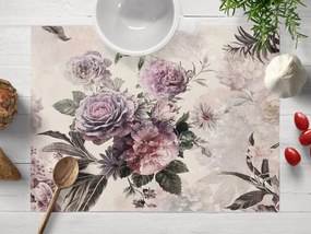 Biante Dekoračné prestieranie na stôl Parma PM-112 Fialové kvety na smotanovom 35x45 cm