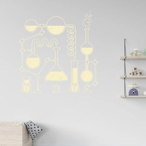 Veselá Stena Samolepka na stenu na stenu Chémia Farba: růžová, Veľkosť: 100 x 102 cm