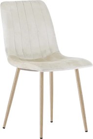 Béžová zamatová stolička LAVA CAMEL BEIGE