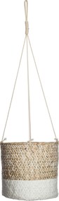 ZÁVESNÝ KVETINÁČ Z MORSKEJ TRÁVY ETHNIK SADA 2KS 16X15 CM+12X12 CM HNEDÁ/BIELA
