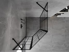 Mexen Mist, päťuholníkový sprchový kút, ľavý 80 x 100 cm, čierna mriežka, čierny - 8A8-080-100-70-77-L