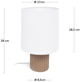 Stolová lampa s textilným tienidlom v bielo-prírodnej farbe (výška 28 cm) Eshe - Kave Home