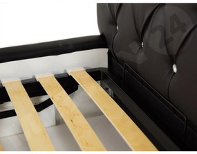 Kontinentálna posteľ Enoa, Rozmer postele: 160x200, Dostupné poťahy: ekokoža Soft 011 (čierna)