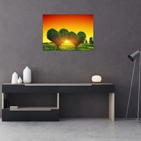 Obraz - Srdce v korunách stromov (70x50 cm)