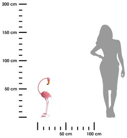 Záhradná kovová figúrka Flamingo, 70 cm, ružová
