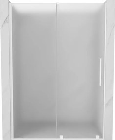 Mexen Velar, posuvné sprchové dvere do otvoru 140 cm, 8mm sklo námraza, biela matná, 871-140-000-31-20