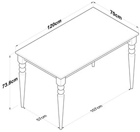 Jedálenský stôl JA Walnut Pine