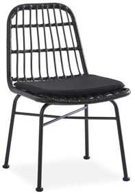 HL Záhradná ratanová stolička K401 - čierna