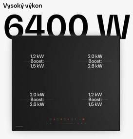 Klarstein Velaire indukčná varná doska, elegantná, minimalistická, výkonná, 4 varné zóny, 7000 W, 60 cm