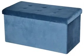 Skladacia taburetka s úložným priestorom modrý 76,5x38x37,5 cm