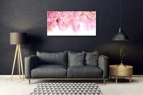 Skleneny obraz Ruže kvety rastlina 125x50 cm