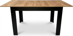 Rozkladací jedálenský stôl MADO 120/160x80 cm, čierna/dub craft