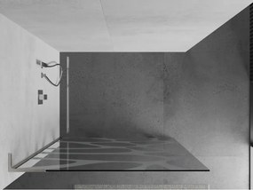 Mexen Kioto L, sprchová zástena Walk-In 80 x 200 cm, 8mm číre sklo biely vzor, brúsená oceľ profil, 800-080-103-97-97