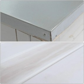 Stôl na rastliny HWC-N55, drevo - biela