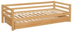 Detská posteľ z borovicového dreva s výsuvným lôžkom 90x200 cm v prírodnej farbe Alpi – Støraa