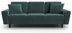 Zamatová rozkladacia/s úložným priestorom pohovka v petrolejovej farbe 235 cm Kyoto – Cosmopolitan Design
