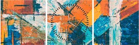 Obraz - Abstrakcia (s hodinami) (90x30 cm)