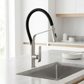 Rea Castor, kuchynská batéria flexibilná vysoká, brúsená oceľ, REA-B4322