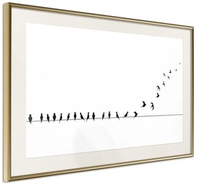 Artgeist Plagát - Let's Fly [Poster] Veľkosť: 90x60, Verzia: Zlatý rám s passe-partout