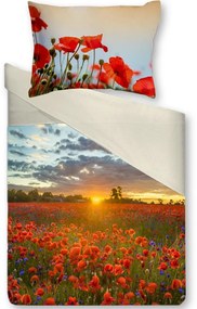 Gipetex Natural Dream 3D talianské obliečky 100% bavlna Papaveri - 220x200 / 2x70x90 cm