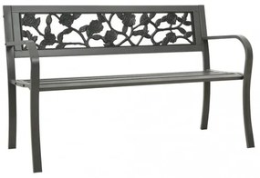 vidaXL Záhradná lavička 125 cm oceľ sivá-
