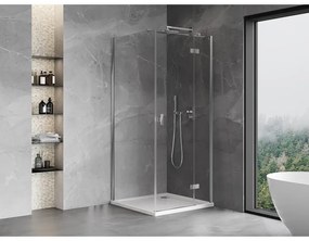 Mexen, Mexen Mist H T sklopný sprchový kút pravý 70 x 70 cm, priehľadný, chróm - 8A5T-070-070-01-00-P