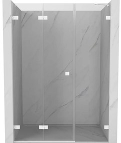 Mexen Lunar-F, skladacie ľavé sprchové dvere 110 cm, 8mm číre sklo, biely profil, 836S-110-050-20-00-L