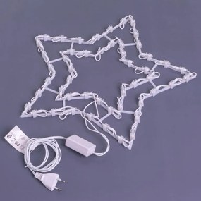 Nexos 47246 Vianočná LED dekorácia do okna - hviezda - 40 cm, teple biela