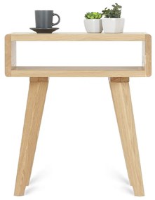 Zaoblený drevený nočný stolík na nôžkach LUNA FLO