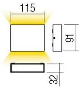 Redo 90376 - LED Vonkajšie nástenné svietidlo KAMAL LED/4,4W/230V 3000K IP54 šedá