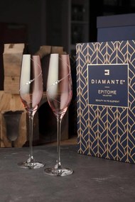 Diamante poháre na šampanské Silhouette City Pink s kamienkami Swarovski 210 ml 2KS