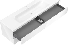 Mexen Orio, kúpeľňová skrinka 160 cm s umývadlom Vela, 2 zásuvky, biela lesklá, 91A10-16047-2-BFF00-W23M00