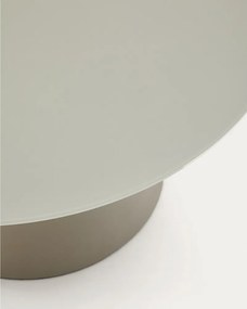 Svetlosivý okrúhly konferenčný stolík so sklenenou doskou ø 80 cm Wilshire – Kave Home